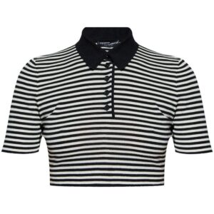 Dolce & Gabbana striped cropped polo shirt
