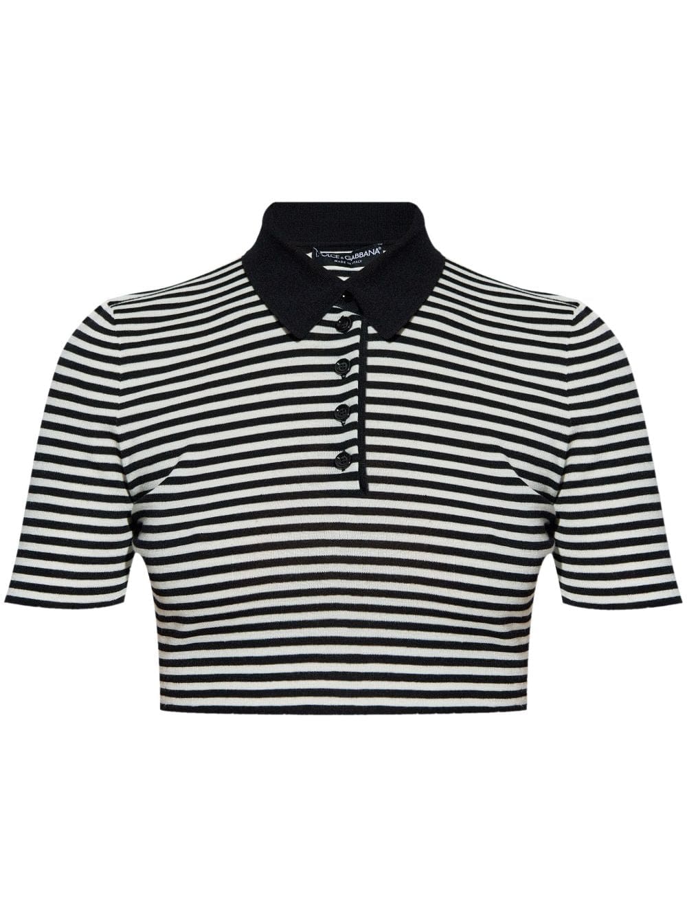 Dolce & Gabbana striped cropped polo shirt