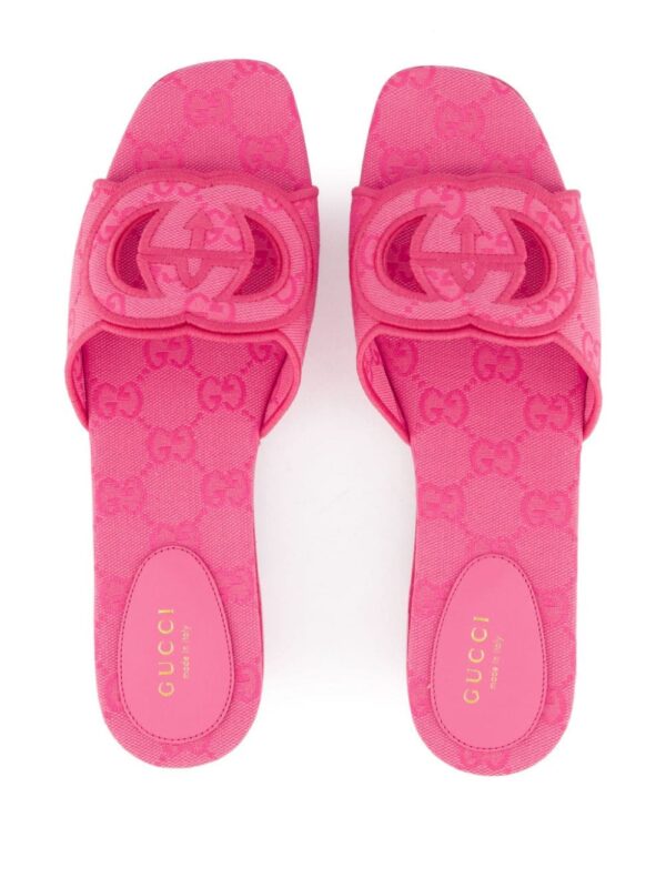 Gucci Interlocking G canvas slides - Image 4