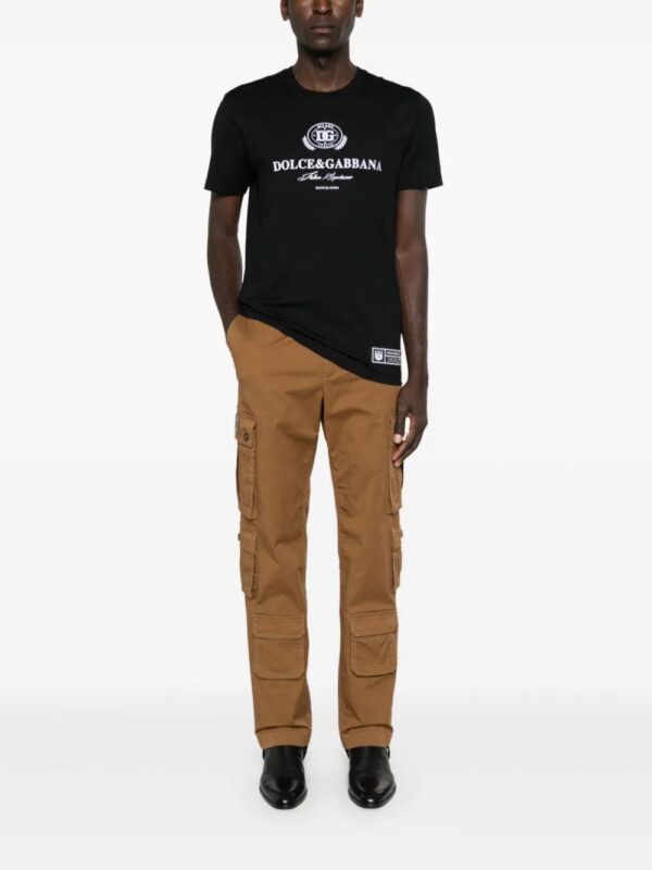 Dolce & Gabbana  flocked-logo cotton T-shirt - Image 2