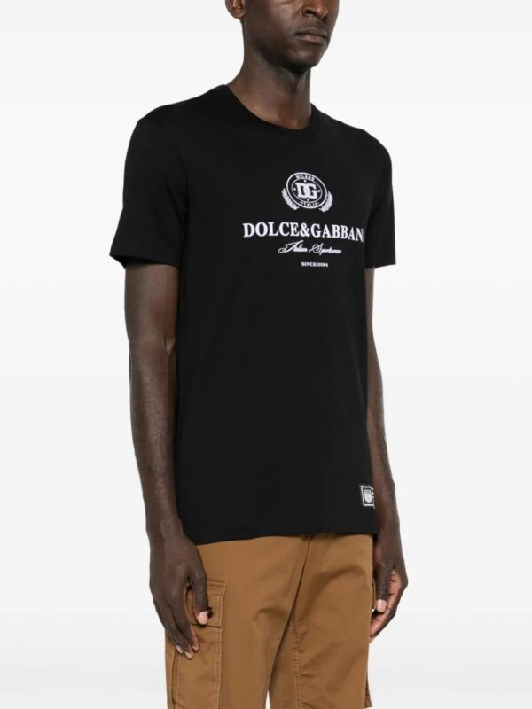 Dolce & Gabbana  flocked-logo cotton T-shirt - Image 3