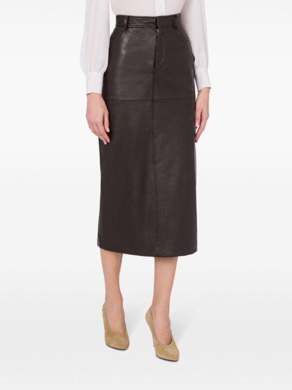 Moschino  pencil leather midi skirt - Image 4