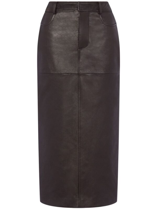 Moschino  pencil leather midi skirt - Image 3