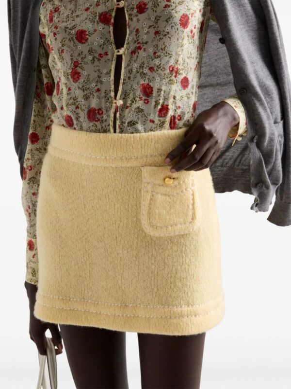 Prada  triangle-logo cashmere miniskirt - Image 3