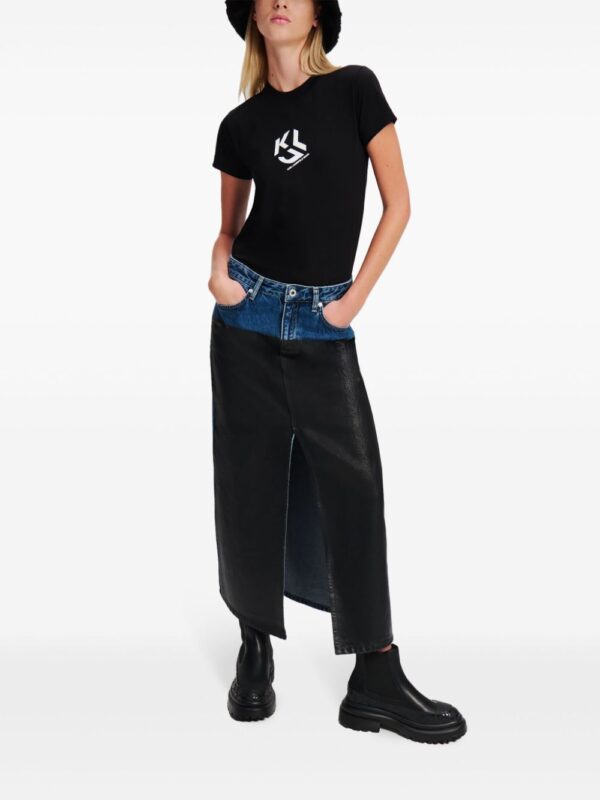 Karl Lagerfeld Jeans  Blocked denim skirt - Image 3