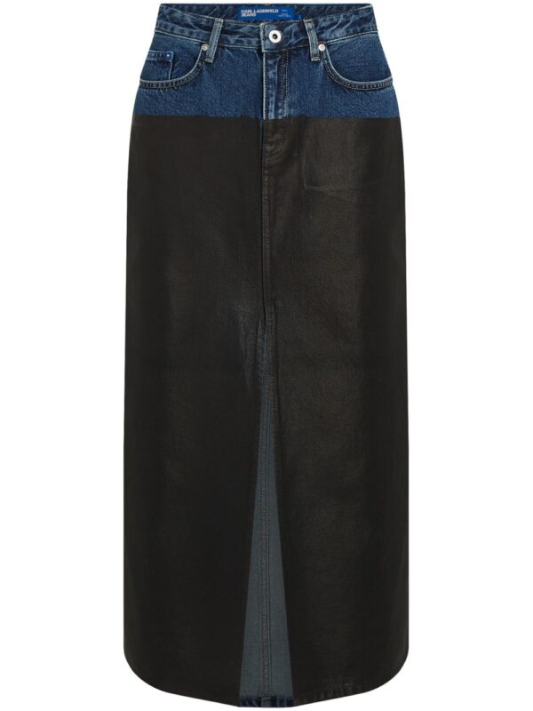Karl Lagerfeld Jeans  Blocked denim skirt