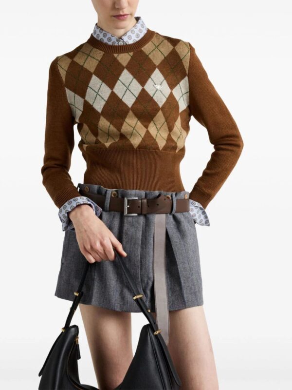 Prada  pinstripe-print skirt - Image 4