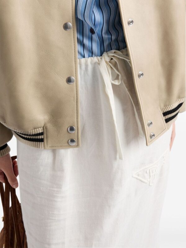 Prada  embroidered linen skirt - Image 4