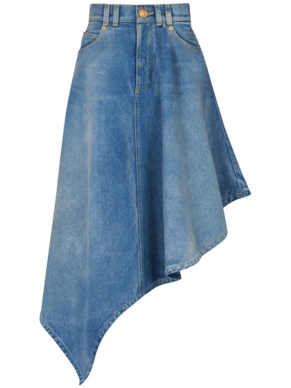 Balmain  asymmetric denim skirt