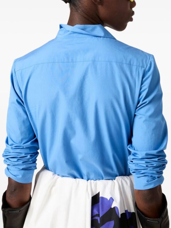 Miu Miu  logo-embroidered cotton-poplin shirt - Image 4
