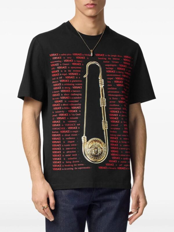 Versace  Medusa Safety Pin-print cotton T-shirt - Image 3