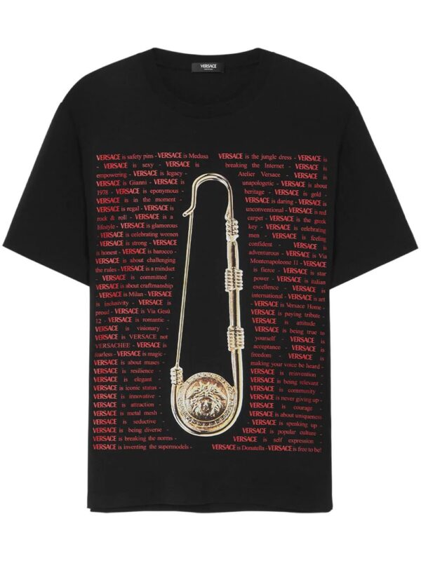 Versace  Medusa Safety Pin-print cotton T-shirt