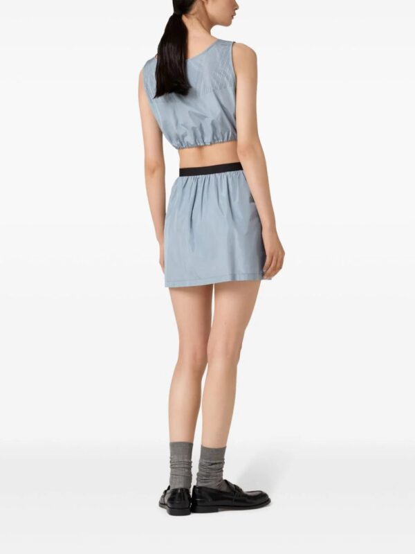 Miu Miu  logo-print pleated mini skirt - Image 3