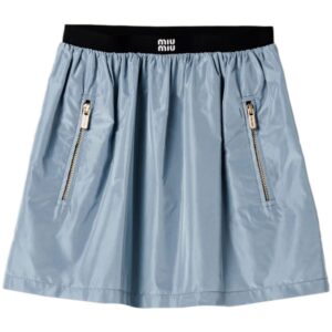 Miu Miu  logo-print pleated mini skirt