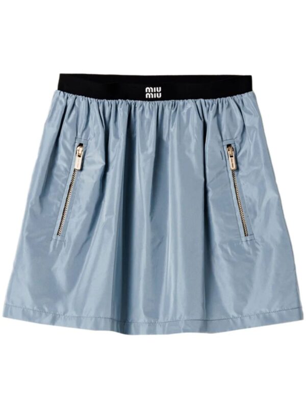 Miu Miu  logo-print pleated mini skirt