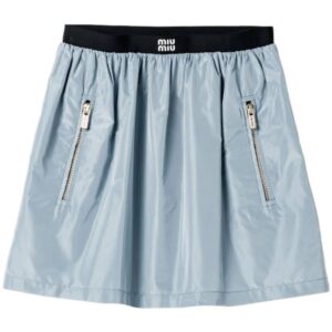 Miu Miu  logo-print pleated mini skirt