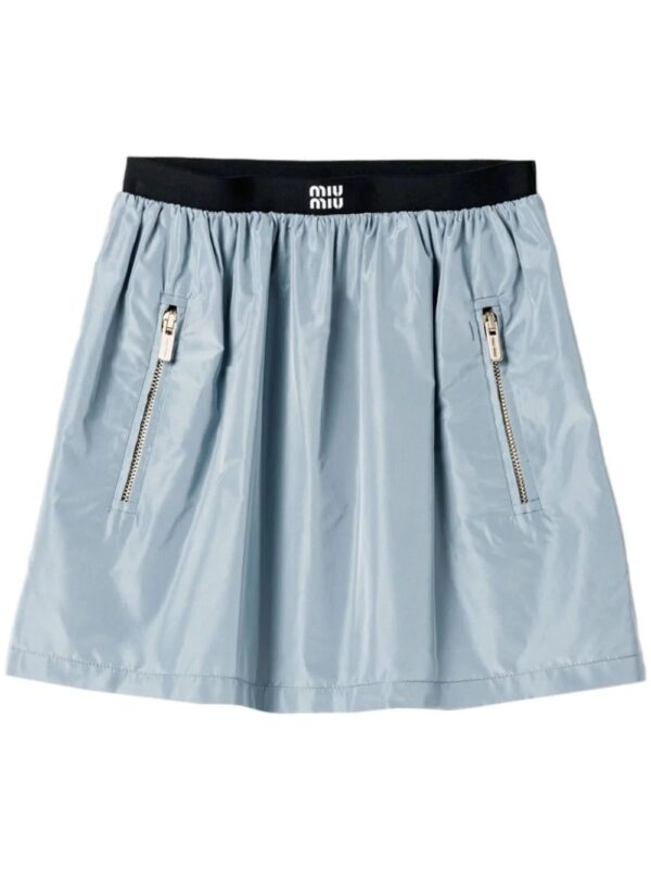 Miu Miu  logo-print pleated mini skirt