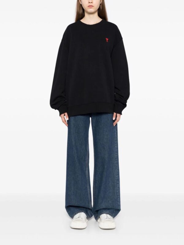 AMI Paris  embroidered logo cotton sweatshirt - Image 2
