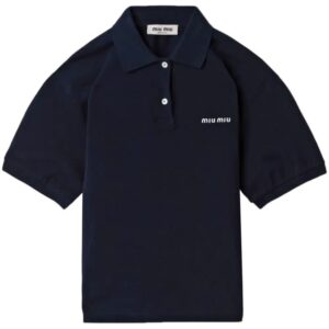 Miu Miu  logo-embroidered polo shirt