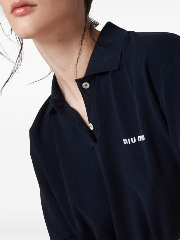 Miu Miu  logo-embroidered polo shirt - Image 4