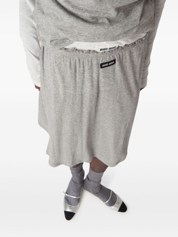 Miu Miu  Ribbed jersey skirt - Image 4