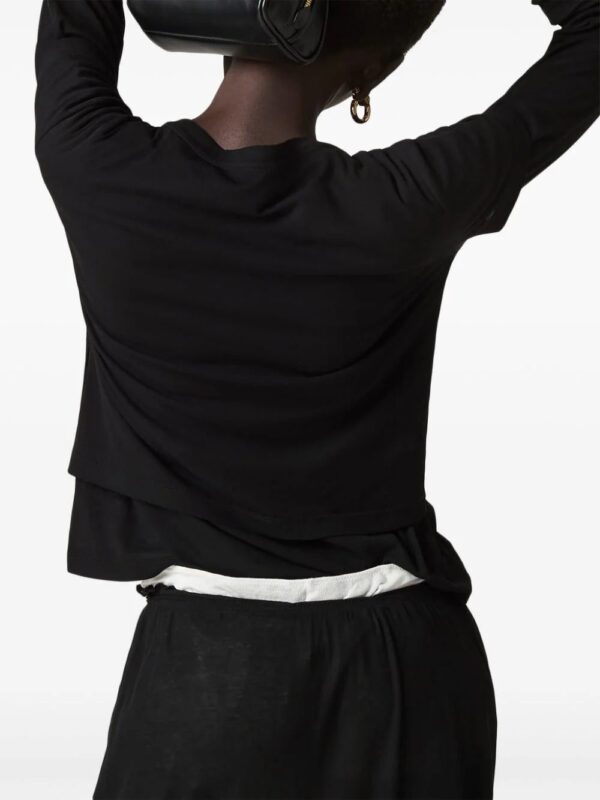 Miu Miu  logo-embroidered T-shirt - Image 4