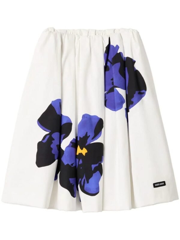 Miu Miu  printed poplin midi skirt