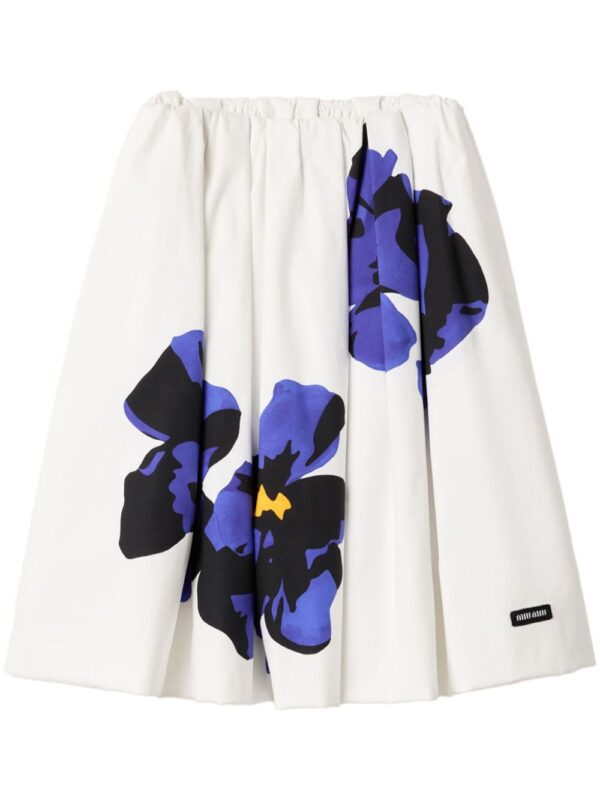 Miu Miu  printed poplin midi skirt