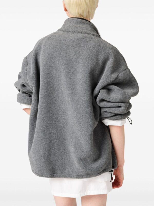 Miu Miu  logo-embroidered fleece sweatshirt - Image 3