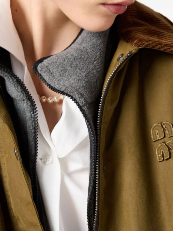 Miu Miu  logo-embroidered fleece sweatshirt - Image 4