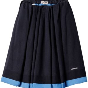 Miu Miu  jacquard logo poplin knit skirt