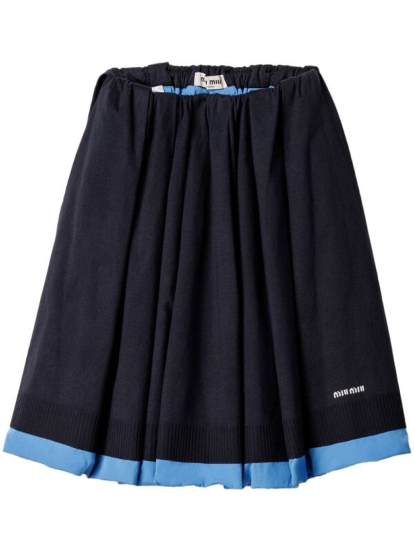 Miu Miu  jacquard logo poplin knit skirt