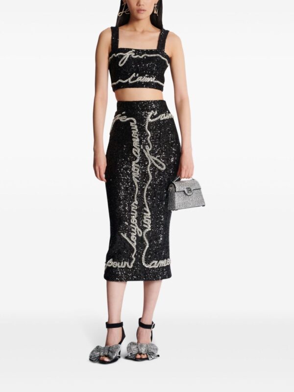 Balmain  sequin-embellished midi skirt - Image 2