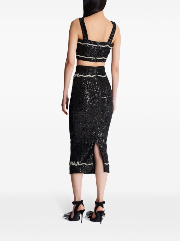 Balmain  sequin-embellished midi skirt - Image 4