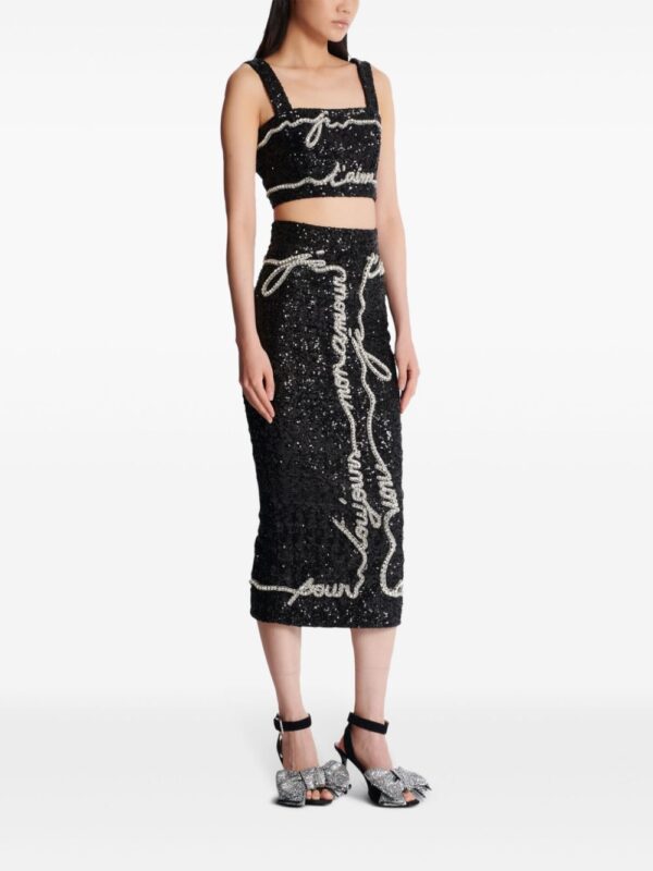 Balmain  sequin-embellished midi skirt - Image 3