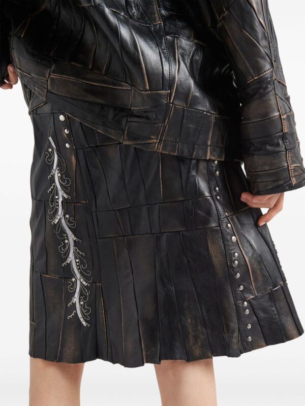 Prada  patchwork nappa-leather skirt - Image 4