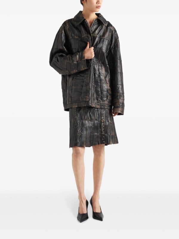 Prada  patchwork nappa-leather skirt - Image 2