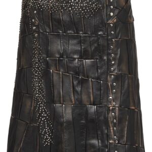 Prada  patchwork nappa-leather skirt