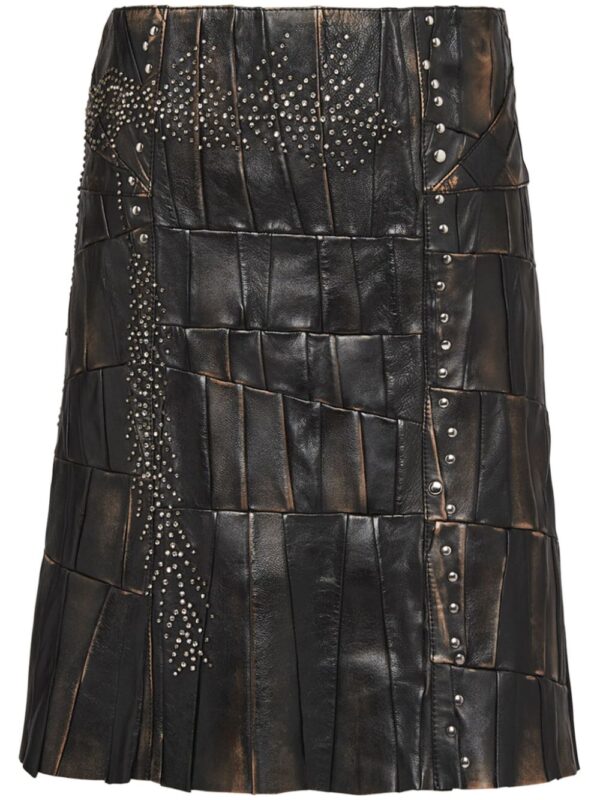 Prada  patchwork nappa-leather skirt