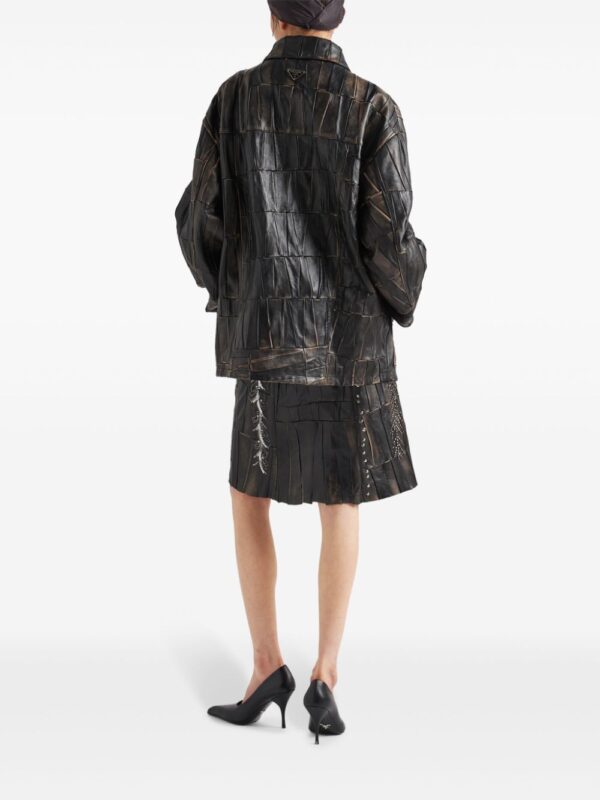 Prada  patchwork nappa-leather skirt - Image 3