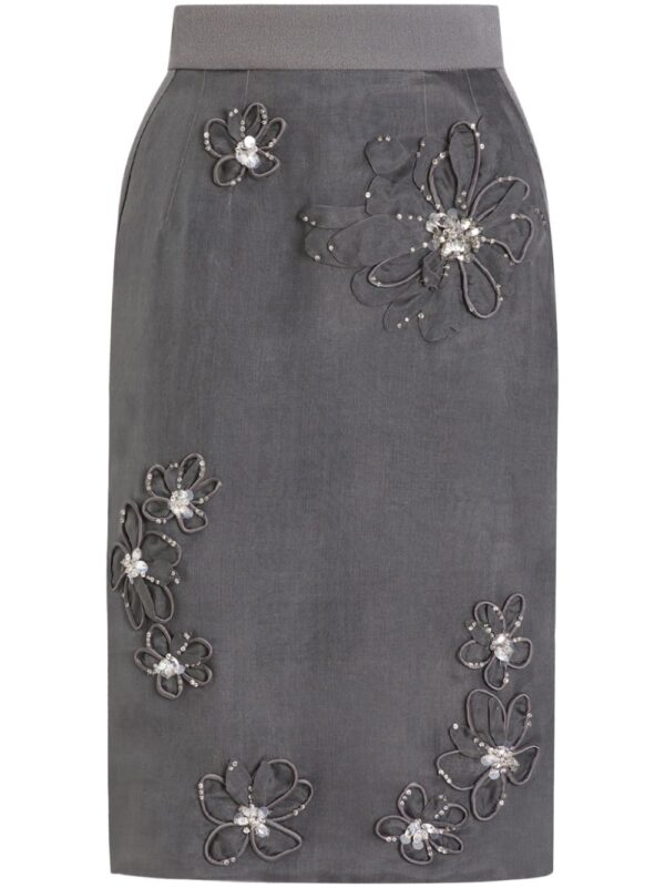 Dolce & Gabbana  floral-appliqué midi skirt