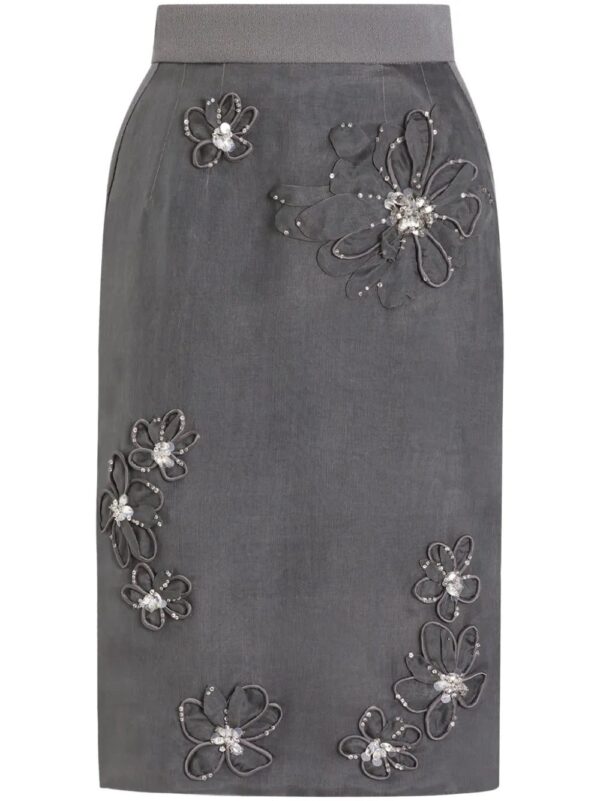 Dolce & Gabbana  floral-appliqué midi skirt