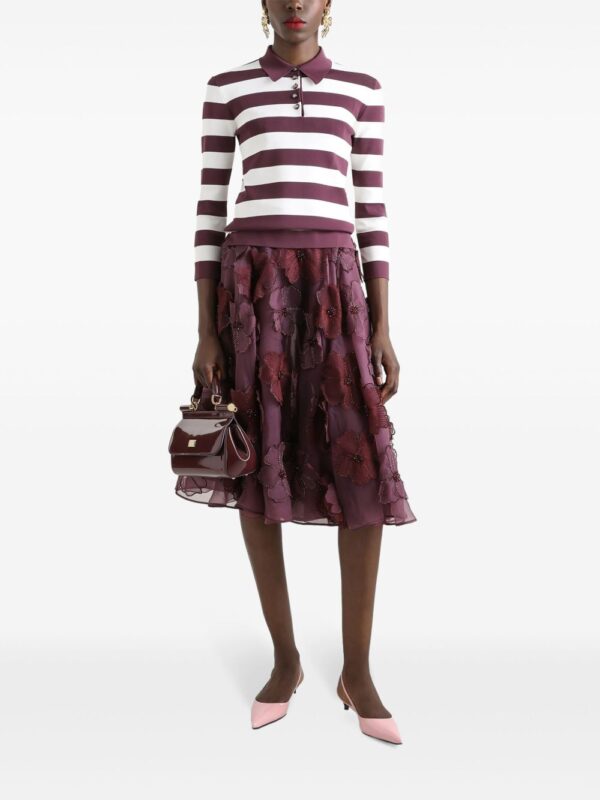Dolce & Gabbana  floral-appliqué midi skirt - Image 2