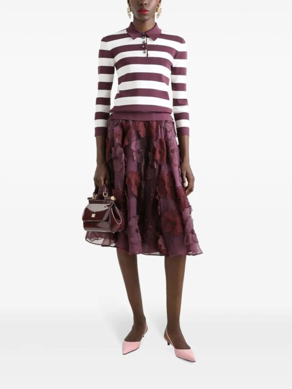 Dolce & Gabbana  floral-appliqué midi skirt - Image 2