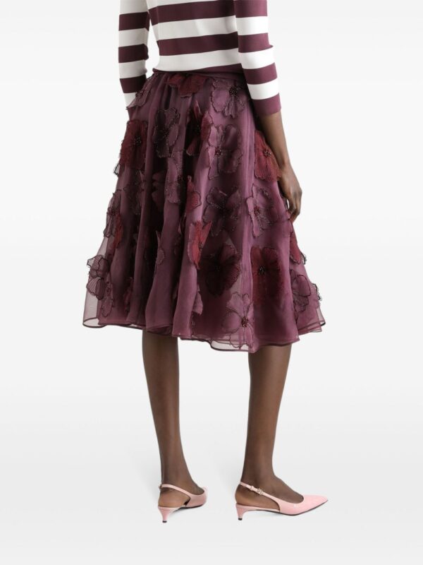 Dolce & Gabbana  floral-appliqué midi skirt - Image 4