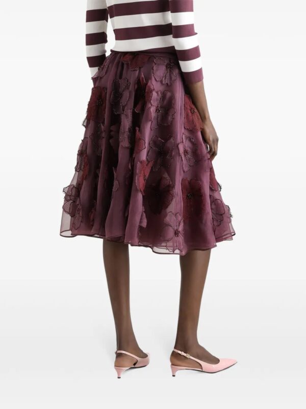Dolce & Gabbana  floral-appliqué midi skirt - Image 4