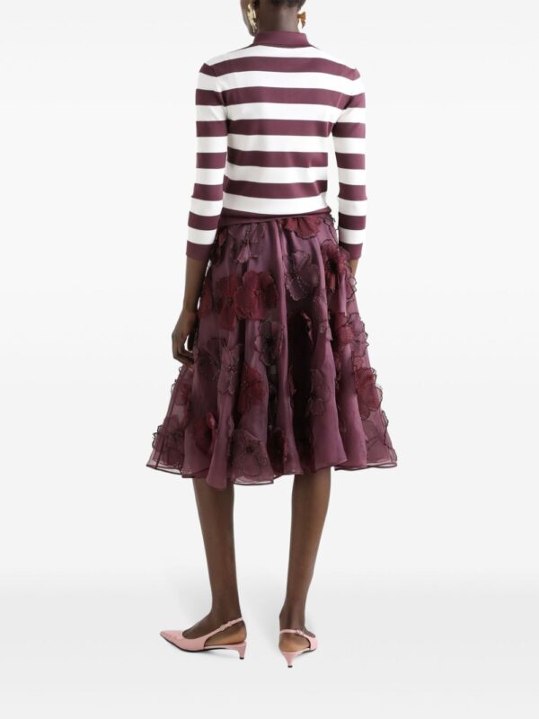 Dolce & Gabbana  floral-appliqué midi skirt - Image 3