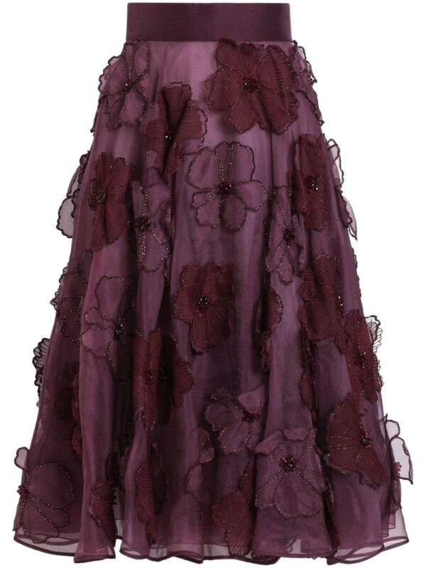 Dolce & Gabbana  floral-appliqué midi skirt