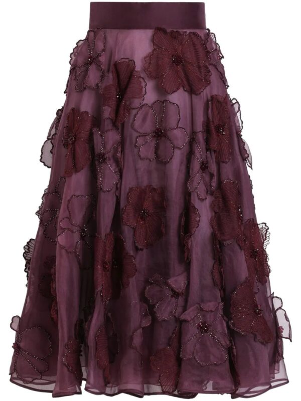 Dolce & Gabbana  floral-appliqué midi skirt