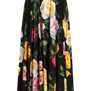 Dolce & Gabbana  floral-print charmeuse midi skirt